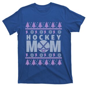 Pink And White Hockey Mom Ugly Christmas Gift T-Shirt