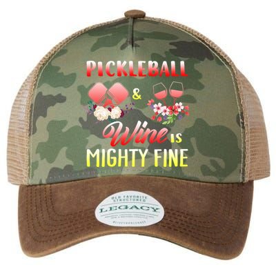 PICKLEBALL AND WINE IS MIGHTY FINE Legacy Tie Dye Trucker Hat