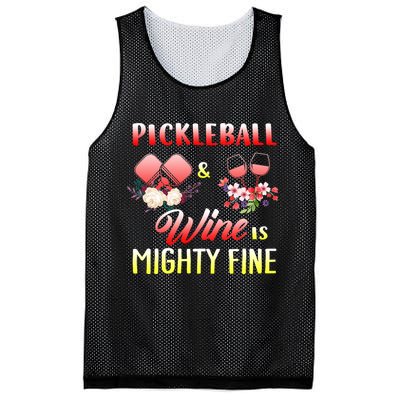 PICKLEBALL AND WINE IS MIGHTY FINE Mesh Reversible Basketball Jersey Tank