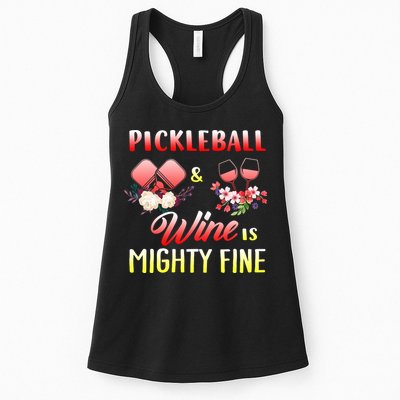 PICKLEBALL AND WINE IS MIGHTY FINE Womens Tank Top