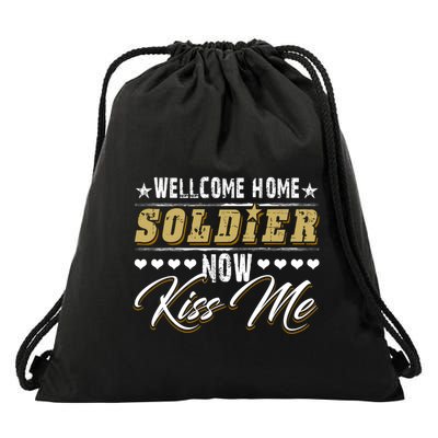 Proud Army Wife Friend Welcome Home Soldier Now Me Gift Drawstring Bag