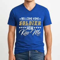 Proud Army Wife Friend Welcome Home Soldier Now Me Gift V-Neck T-Shirt
