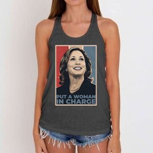 Put A Woman In Charge Kamala Harris Woman For President Women's Knotted Racerback Tank