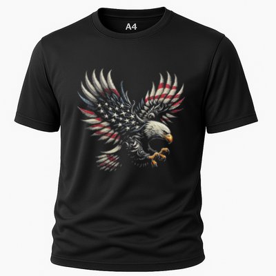 Patriotic American With Eagle And Usa Flag Performance Shirt