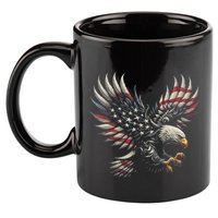 Patriotic American With Eagle And Usa Flag 11oz C Handle Ceramic Mug