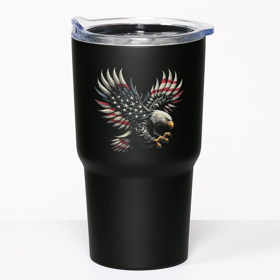 Patriotic American With Eagle And Usa Flag Tumbler