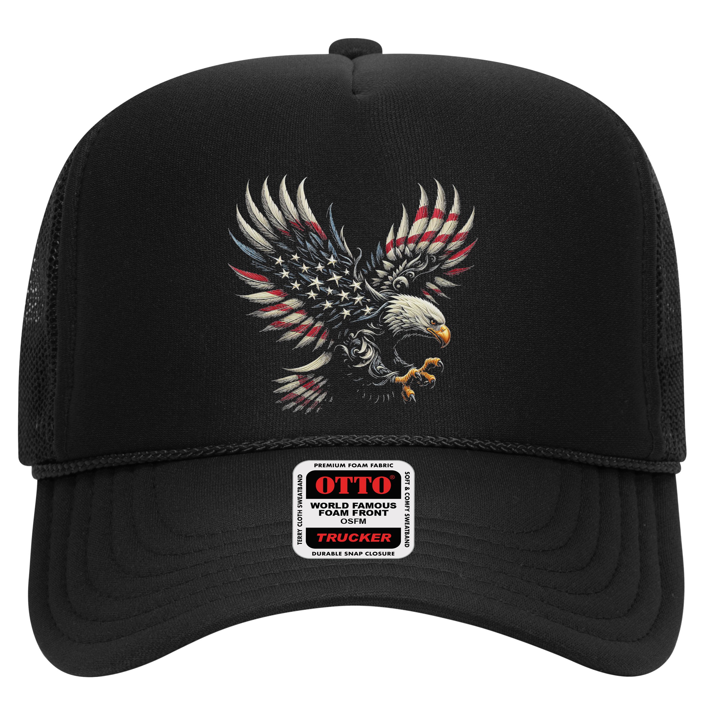 Patriotic American With Eagle And Usa Flag Hat