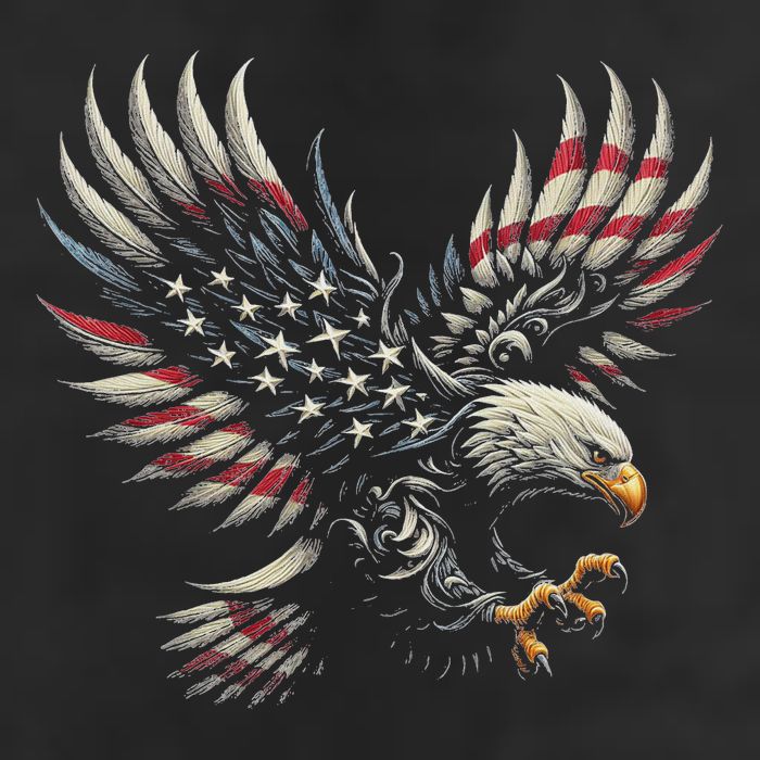 Patriotic American With Eagle And Usa Flag Hat