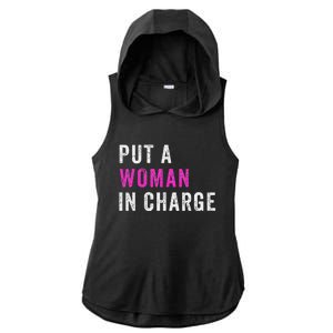 Put A Woman In Charge Ladies PosiCharge Tri-Blend Wicking Draft Hoodie Tank