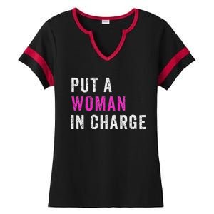 Put A Woman In Charge Ladies Halftime Notch Neck Tee