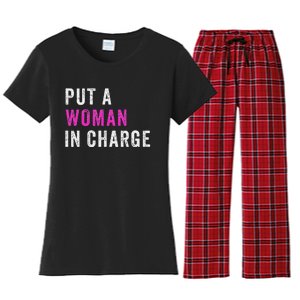 Put A Woman In Charge Women's Flannel Pajama Set