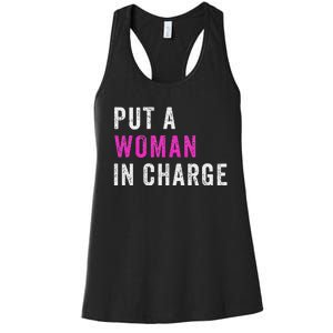 Put A Woman In Charge Women's Racerback Tank