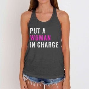 Put A Woman In Charge Women's Knotted Racerback Tank