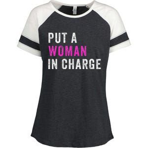 Put A Woman In Charge Enza Ladies Jersey Colorblock Tee