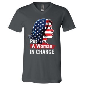 Put A Woman In Charge 2024 Empower Women In Politics V-Neck T-Shirt