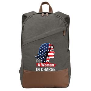 Put A Woman In Charge 2024 Empower Women In Politics Cotton Canvas Backpack