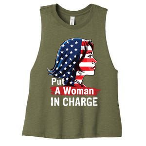 Put A Woman In Charge 2024 Empower Women In Politics Women's Racerback Cropped Tank