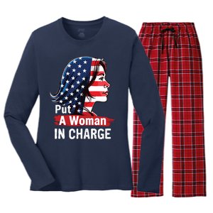 Put A Woman In Charge 2024 Empower Women In Politics Women's Long Sleeve Flannel Pajama Set 