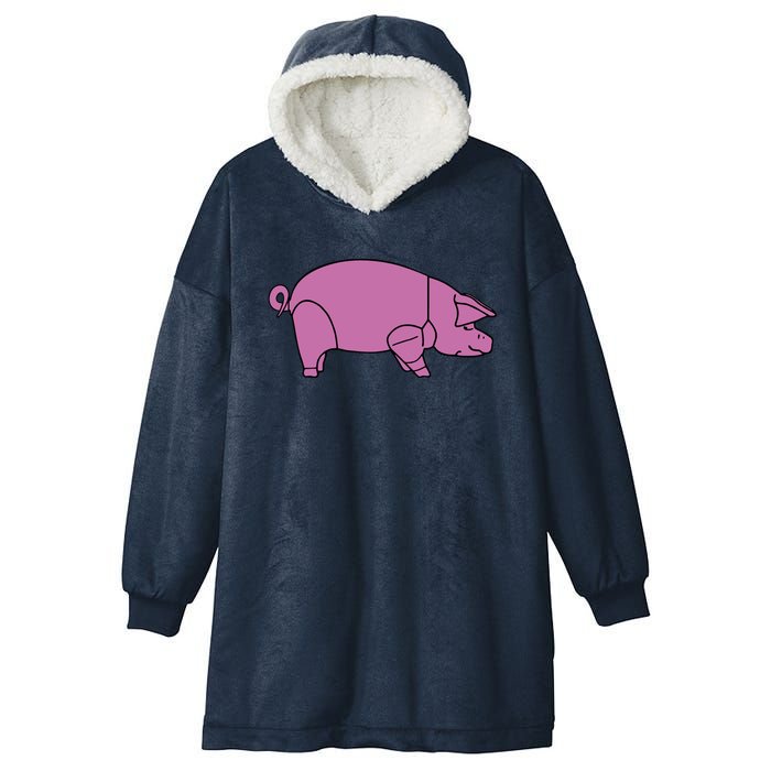 Pig As Worn By Dave Gilmour Hooded Wearable Blanket