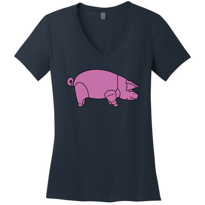 Pig As Worn By Dave Gilmour Women's V-Neck T-Shirt