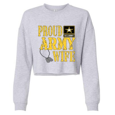 Proud Army Wife Gift Military Pride Meaningful Gift Cropped Pullover Crew