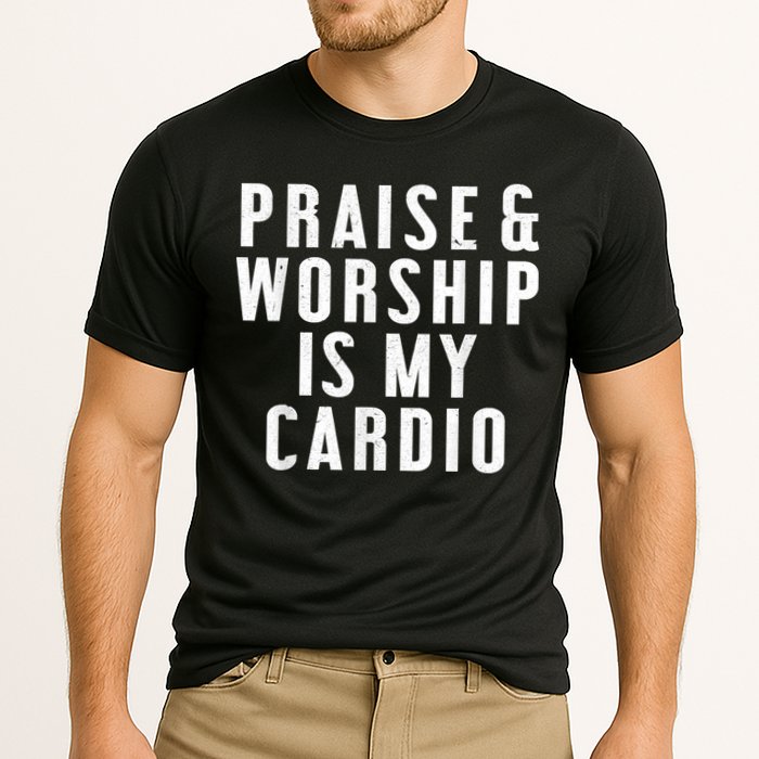 Praise And Worship Is My Cardio Funny Cooling Performance Crew T-Shirt