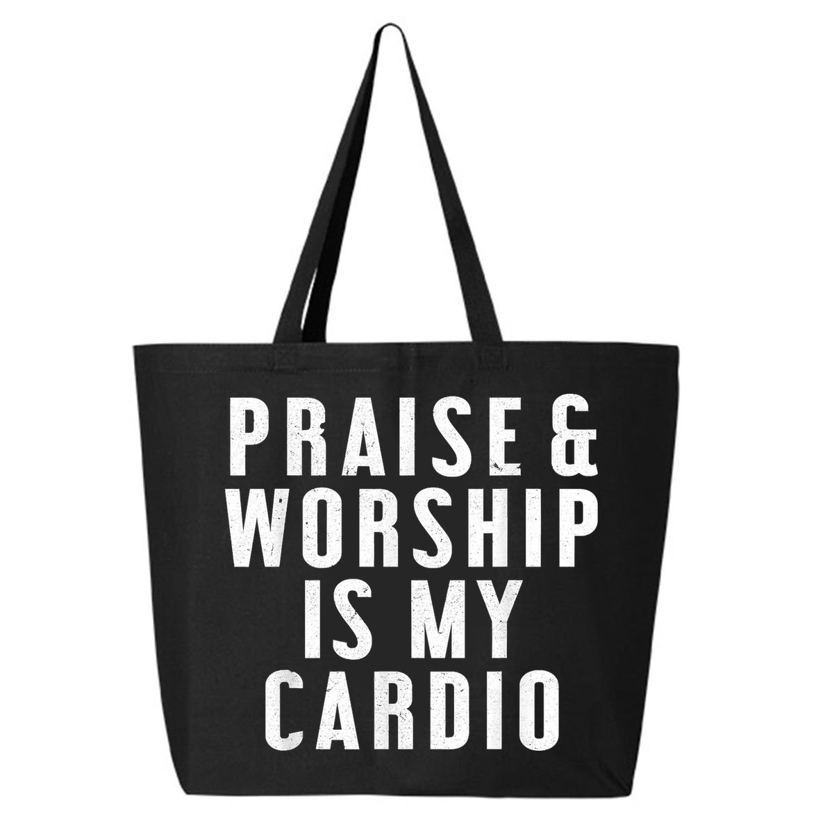 Praise And Worship Is My Cardio Funny 25L Jumbo Tote