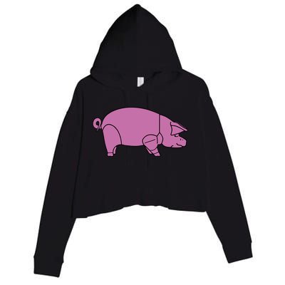 Pig As Worn Crop Fleece Hoodie