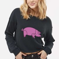 Pig As Worn Cropped Pullover Crew