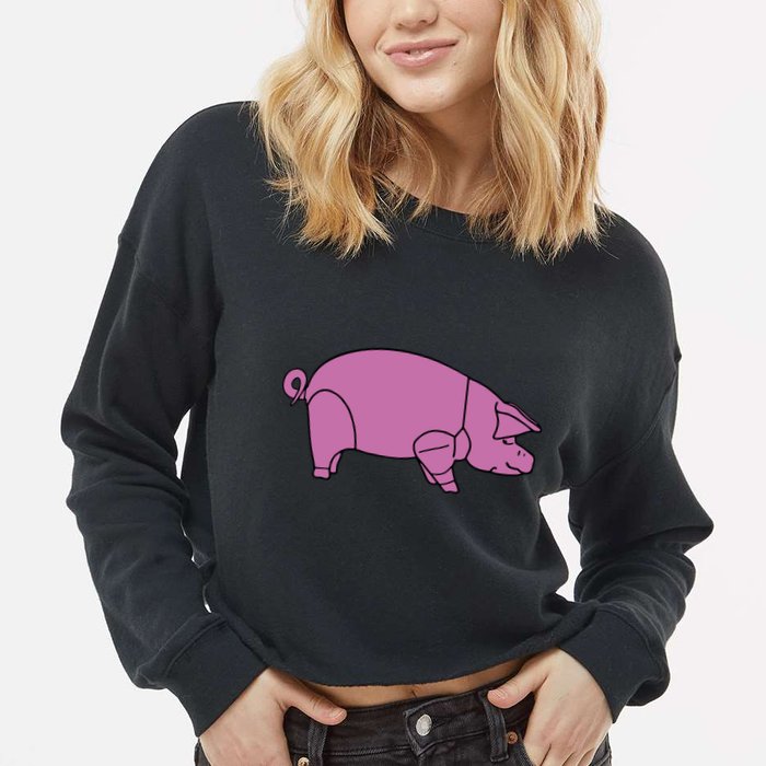 Pig As Worn Cropped Pullover Crew