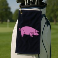 Pig As Worn Golf Towel