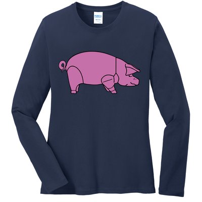Pig As Worn Ladies Long Sleeve Shirt