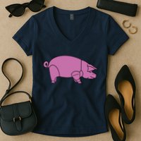 Pig As Worn By Dave Gilmour Women's V-Neck T-Shirt