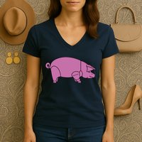 Pig As Worn By Dave Gilmour Women's V-Neck T-Shirt