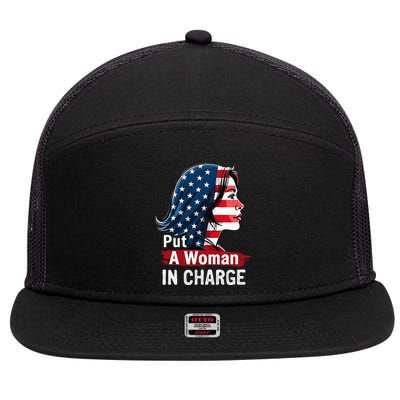 Put A Woman In Charge 2024 Empower In Politics 7 Panel Mesh Trucker Snapback Hat