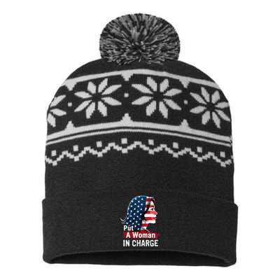 Put A Woman In Charge 2024 Empower In Politics USA-Made Snowflake Beanie