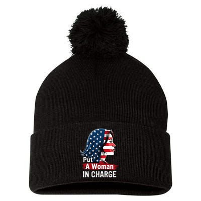 Put A Woman In Charge 2024 Empower In Politics Pom Pom 12in Knit Beanie