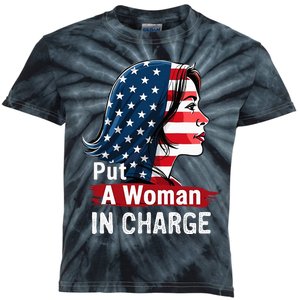 Put A Woman In Charge 2024 Empower In Politics Kids Tie-Dye T-Shirt