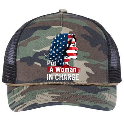 Put A Woman In Charge 2024 Empower In Politics Retro Rope Trucker Hat Cap