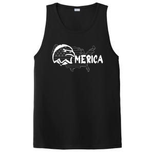 Patriotic American With American Flag Bald Eagle Cute Gift PosiCharge Competitor Tank