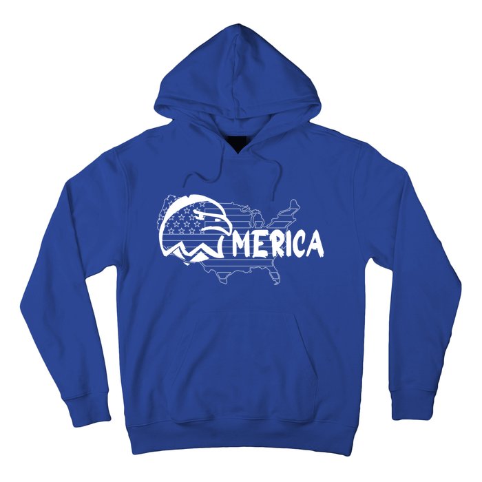 Patriotic American With American Flag Bald Eagle Cute Gift Hoodie