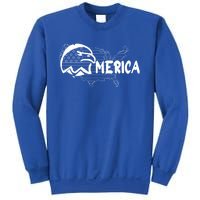 Patriotic American With American Flag Bald Eagle Cute Gift Sweatshirt