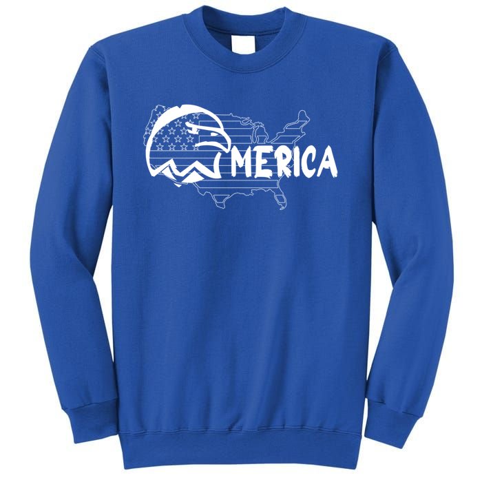 Patriotic American With American Flag Bald Eagle Cute Gift Sweatshirt