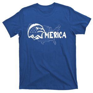 Patriotic American With American Flag Bald Eagle Cute Gift T-Shirt