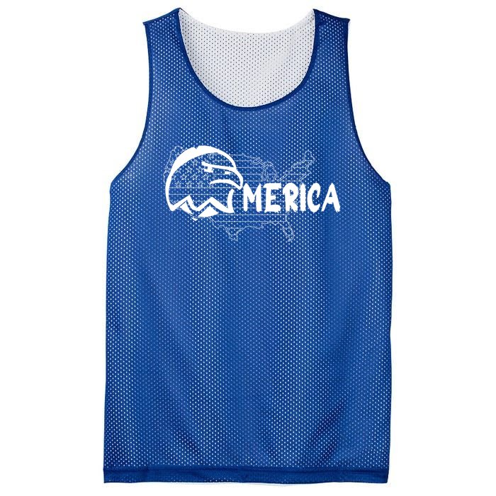 Patriotic American With American Flag Bald Eagle Cute Gift Mesh Reversible Basketball Jersey Tank