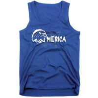 Patriotic American With American Flag Bald Eagle Cute Gift Tank Top