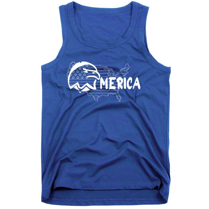 Patriotic American With American Flag Bald Eagle Cute Gift Tank Top