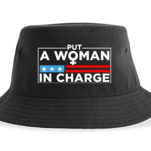 Put A Woman In Charge Potus Female President Sustainable Bucket Hat