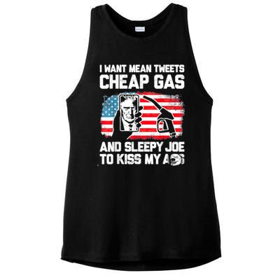 Pro America Want Mean Tweets Cheap Gas And Sleepy Joe Biden Ladies PosiCharge Tri-Blend Wicking Tank