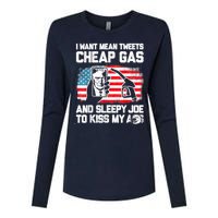 Pro America Want Mean Tweets Cheap Gas And Sleepy Joe Biden Womens Cotton Relaxed Long Sleeve T-Shirt